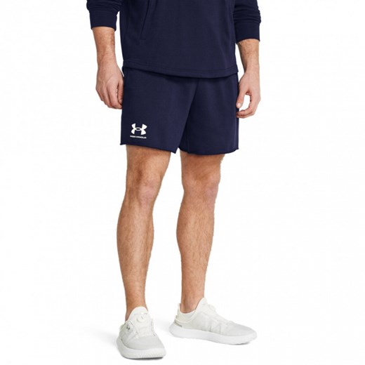 Męskie spodenki dresowe Under Armour UA Rival Terry 6in Short - granatowe ze sklepu Sportstylestory.com w kategorii Spodenki męskie - zdjęcie 175187857