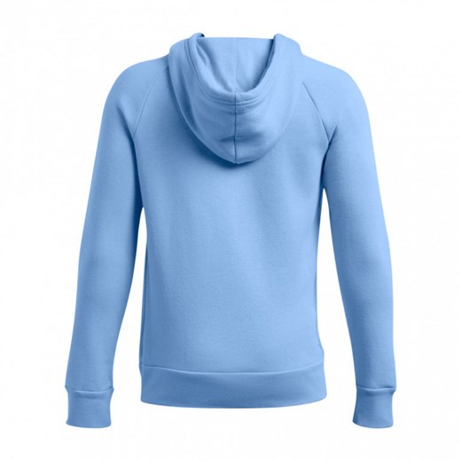 Chłopięca bluza dresowa nierozpinana z kapturem Under ArmourUA Rival Fleece Hoodie - niebieska ze sklepu Sportstylestory.com w kategorii Bluzy chłopięce - zdjęcie 175187898