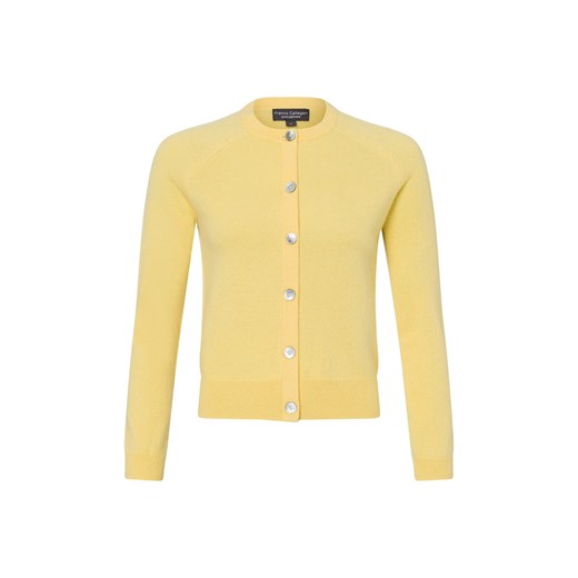 Franco Callegari Kardigan damski Kobiety Kaszmir żółty jednolity ze sklepu vangraaf w kategorii Swetry damskie - zdjęcie 175190806