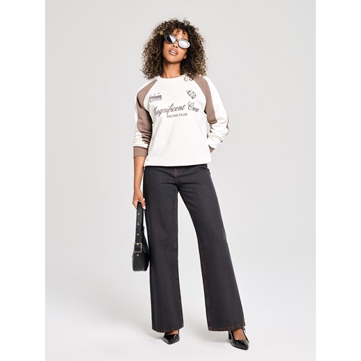 Sinsay - Bluza z nadrukiem - kremowy Sinsay XXL Sinsay