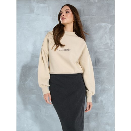 Sinsay - Bluza ze stójką - kremowy Sinsay XXS Sinsay