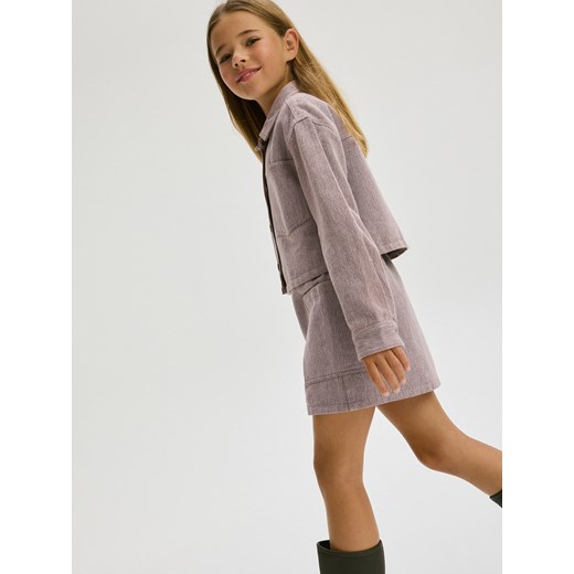 Reserved - Bawełniana spódnica z zakładką - lawendowy Reserved 134 (8 lat) Reserved