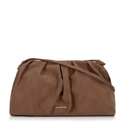 Damska torebka crossbody z marszczeniem brązowa ze sklepu WITTCHEN w kategorii Listonoszki - zdjęcie 175194596