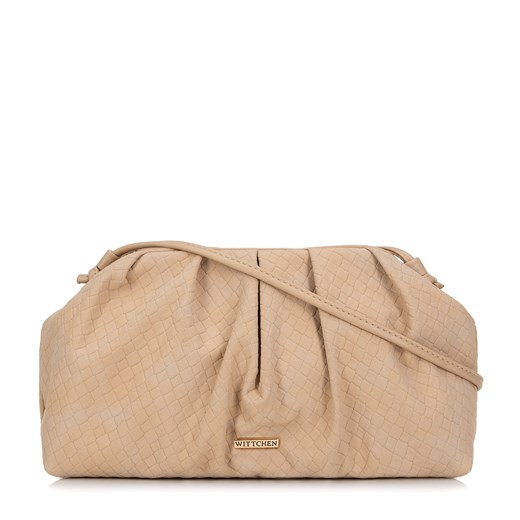 Damska torebka crossbody z marszczeniem jasny beż ze sklepu WITTCHEN w kategorii Listonoszki - zdjęcie 175194597