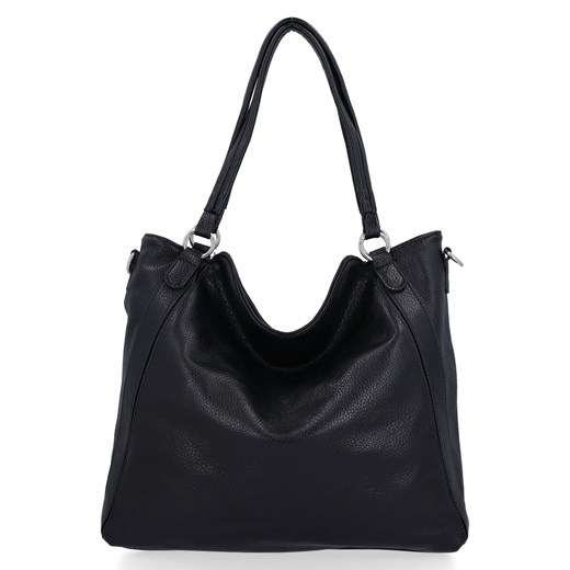 Torebka Damska Shopper Bag XL firmy Hernan HB0337 Czarna ze sklepu PaniTorbalska w kategorii Torby Shopper bag - zdjęcie 175195259