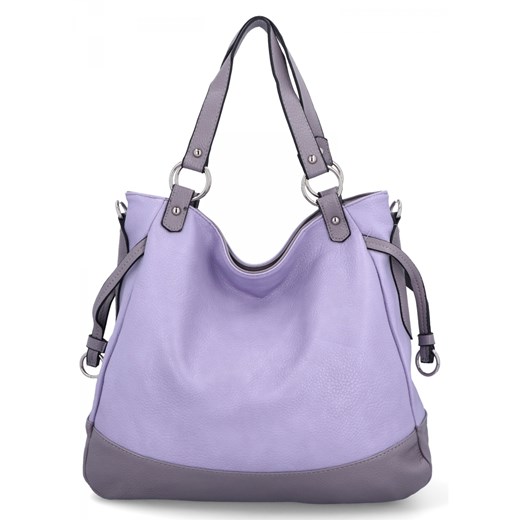 Uniwersalna Torebka Damska XL firmy Hernan HB982 Jasno Fioletowa ze sklepu PaniTorbalska w kategorii Torby Shopper bag - zdjęcie 175195658