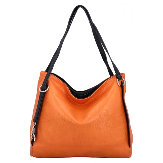 Uniwersalna Torebka Damska firmy Hernan HB0360 Pomarańczowa ze sklepu PaniTorbalska w kategorii Torby Shopper bag - zdjęcie 175195767