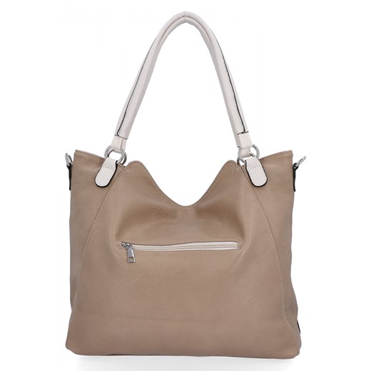 Torebka Damska Shopper Bag XL firmy Hernan HB0337 Ciemno Beżowa Hernan One Size promocja PaniTorbalska