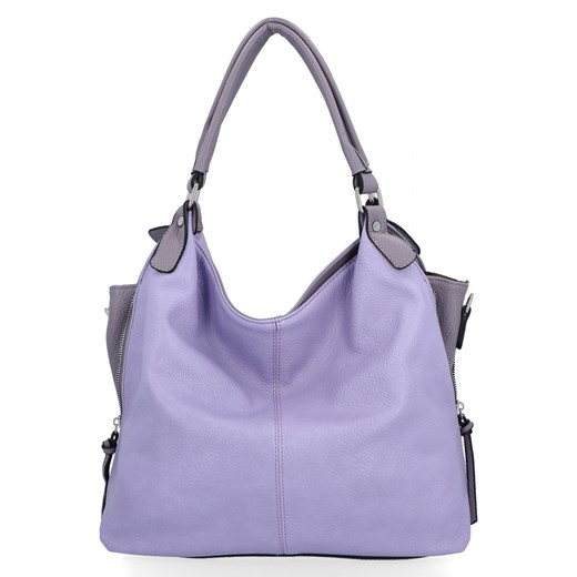 Uniwersalna Torebka Damska XL firmy Hernan HB0153 Jasno Fioletowa ze sklepu PaniTorbalska w kategorii Torby Shopper bag - zdjęcie 175196186