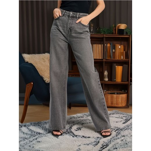 Sinsay - Jeansy wide leg - szary ze sklepu Sinsay w kategorii Jeansy damskie - zdjęcie 175201956