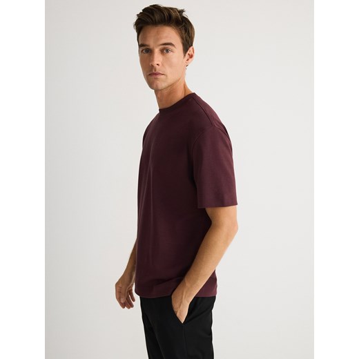 Reserved - T-shirt boxy - mahoniowy Reserved S Reserved
