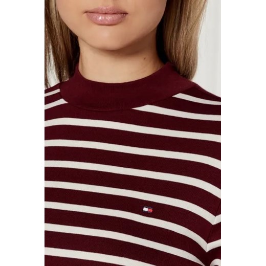 Tommy Hilfiger bluzka damska w paski casual na wiosnę z okrągłym dekoltem