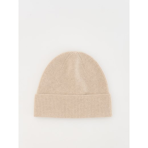 Reserved - Czapka beanie z wełną i kaszmirem - beżowy Reserved ONE SIZE Reserved