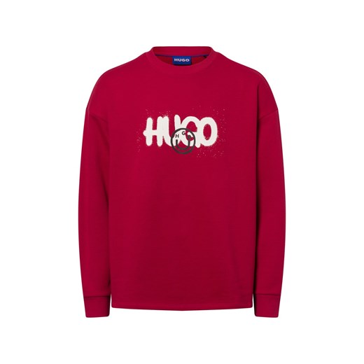 HUGO BLUE Bluza męska - Nimaylong Mężczyźni Bawełna różowy wzorzysty ze sklepu vangraaf w kategorii Bluzy męskie - zdjęcie 175207838