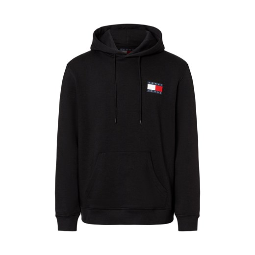 Tommy Jeans Męski sweter z kapturem Mężczyźni Bawełna czarny jednolity ze sklepu vangraaf w kategorii Bluzy męskie - zdjęcie 175207847