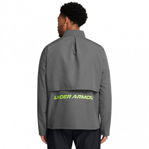 Męska kurtka do biegania Under Armour UA Storm Run Jacket - szara ze sklepu Sportstylestory.com w kategorii Kurtki męskie - zdjęcie 175209417