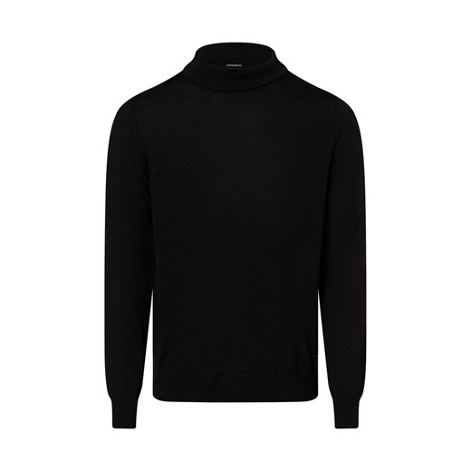 JOOP! Męski sweter z dzianiny merino - Donte Mężczyźni wełna ze strzyży czarny jednolity ze sklepu vangraaf w kategorii Swetry męskie - zdjęcie 175213358
