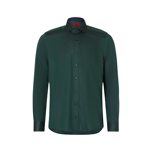 Finshley & Harding Męska koszula biznesowa Mężczyźni Slim Fit Bawełna jodłowy jednolity ze sklepu vangraaf w kategorii Koszule męskie - zdjęcie 175213369