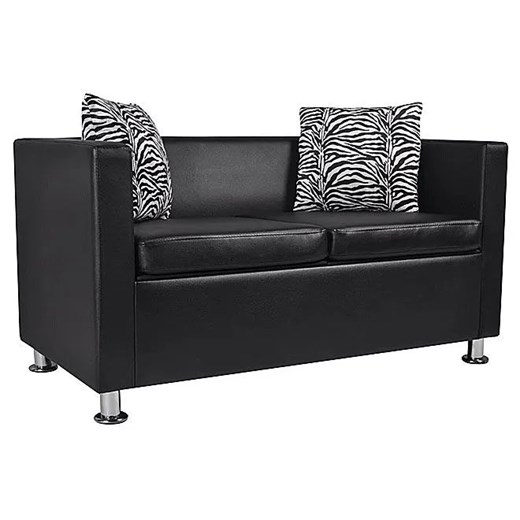 Nowoczesna skórzana sofa Swax 2B - czarna ze sklepu Edinos.pl w kategorii Sofy i kanapy - zdjęcie 175219465
