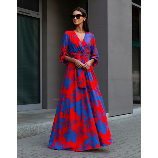 Sukienka maxi w stylu boho z długim rękawem 