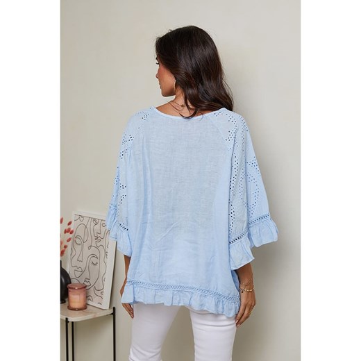 Le Monde du Lin Lniana bluzka w kolorze błękitnym Le Monde Du Lin 38/40 Limango Polska promocyjna cena