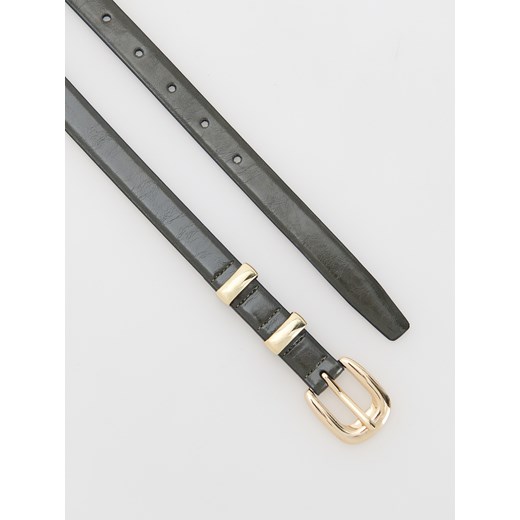 Reserved - Wąski pasek z klamrą - ciemnozielony Reserved S Reserved