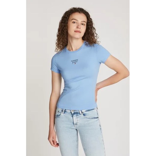 Bluzka damska Tommy Jeans z okrągłym dekoltem z bawełny z krótkim rękawem 
