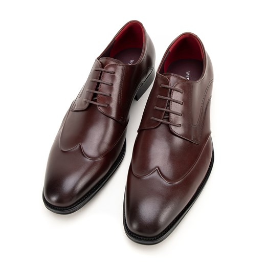 Męskie derby skórzane klasyczne bordowe ze sklepu WITTCHEN w kategorii Buty eleganckie męskie - zdjęcie 175224245