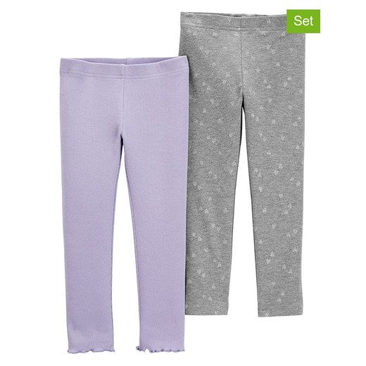 carter&apos;s Legginsy (2 pary) w kolorze fioletowym i szarym ze sklepu Limango Polska w kategorii Odzież dla niemowląt - zdjęcie 175228095