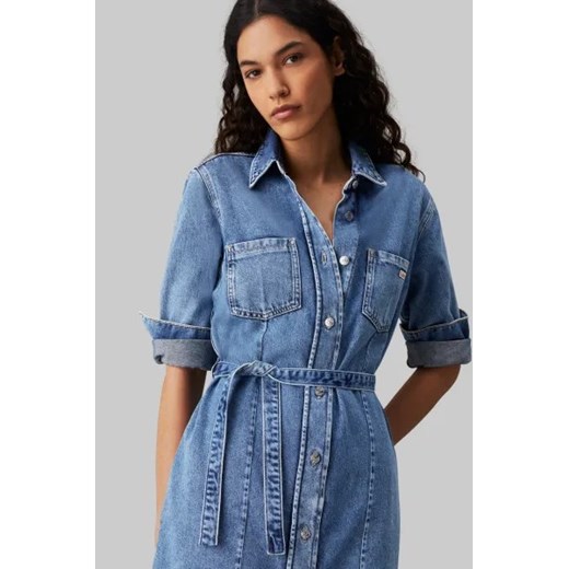 CALVIN KLEIN JEANS Jeansowa sukienka z paskiem M Gomez Fashion Store