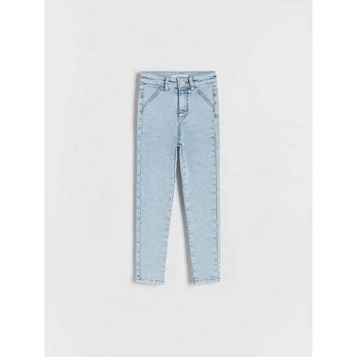 Reserved - Jeansy skinny high waist - niebieski ze sklepu Reserved w kategorii Spodnie dziewczęce - zdjęcie 175232436
