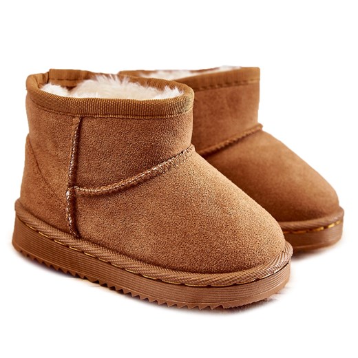 Dziecięce Ocieplane Botki Śniegowce Camel Gooby brązowe ze sklepu ButyModne.pl w kategorii Buty zimowe dziecięce - zdjęcie 175239157