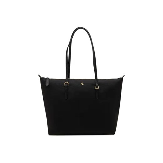 Shopper bag czarna Ralph Lauren na ramię matowa elegancka