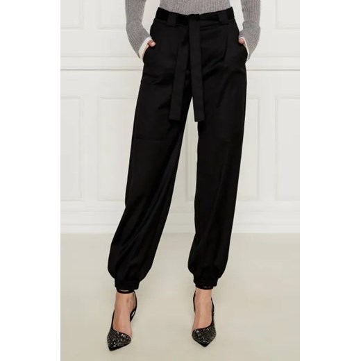 Pinko Wełniane spodnie z paskiem CAPRONI | Regular Fit ze sklepu Gomez Fashion Store w kategorii Spodnie damskie - zdjęcie 175239835