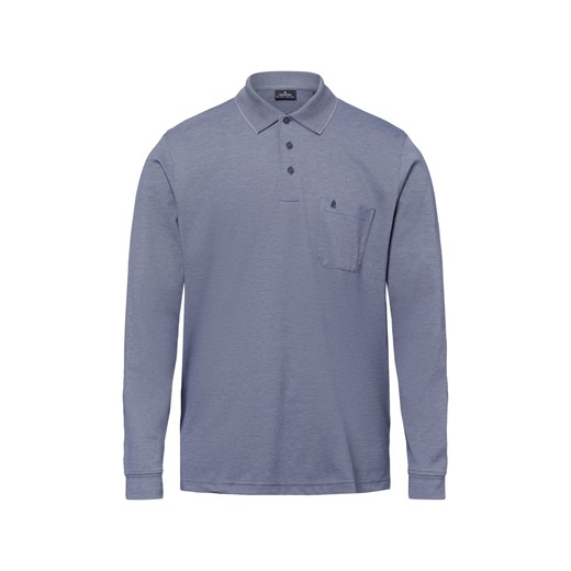 Ragman Męska koszulka polo z długim rękawem - łatwe prasowanie Mężczyźni Dżersej indygo jednolity ze sklepu vangraaf w kategorii T-shirty męskie - zdjęcie 175241158