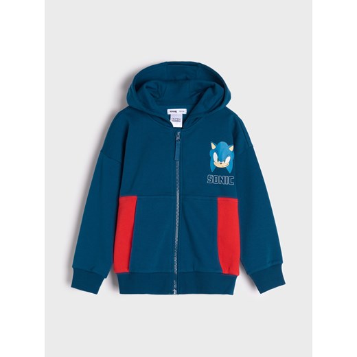 Sinsay - Bluza z kapturem SONIC THE HEDGEHOG - granatowy Sinsay 104 Sinsay