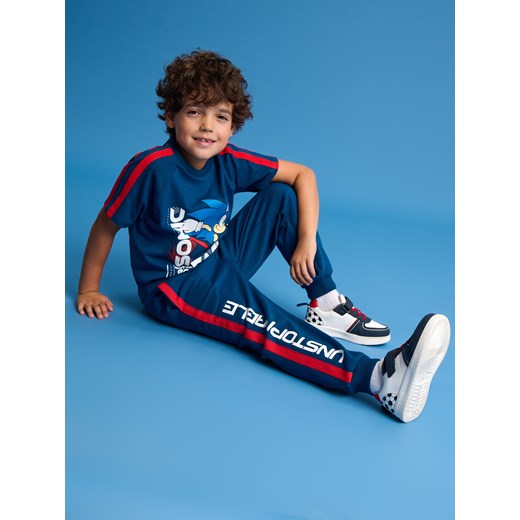 Sinsay - Spodnie dresowe SONIC THE HEDGEHOG - granatowy Sinsay 110 Sinsay