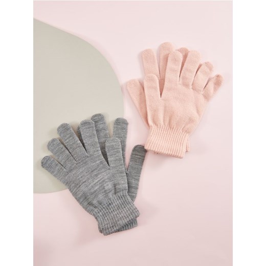 Sinsay - Rękawiczki 2 pack - różowy ze sklepu Sinsay w kategorii Rękawiczki damskie - zdjęcie 175242838