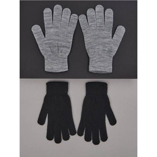 Sinsay - Rękawiczki 2 pack - szary ze sklepu Sinsay w kategorii Rękawiczki damskie - zdjęcie 175242839