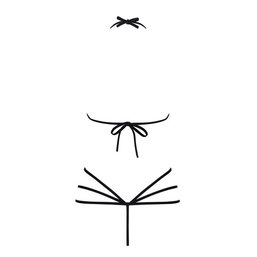 Obsessive czarne body damskie otwarte z sznureczków Slave teddy black, Kolor czarny, Rozmiar S/M, Obsessive ze sklepu Intymna w kategorii Body damskie - zdjęcie 175249578