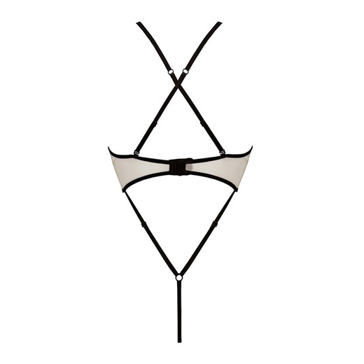 Zmysłowe body damskie z otwartym krokiem Chika, Kolor kremowy, Rozmiar L/XL, Passion ze sklepu Intymna w kategorii Body damskie - zdjęcie 175249638