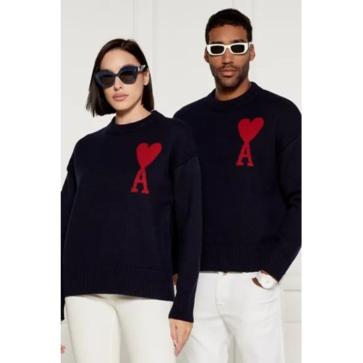 AMI Paris Wełniany sweter | Classic fit ze sklepu Gomez Fashion Store w kategorii Swetry damskie - zdjęcie 175256687