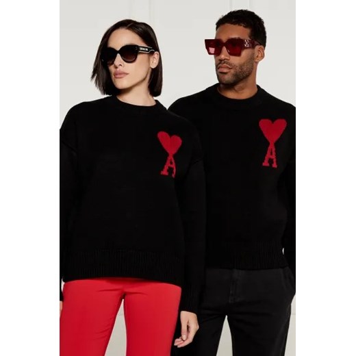AMI Paris Wełniany sweter | Regular Fit ze sklepu Gomez Fashion Store w kategorii Swetry damskie - zdjęcie 175257198
