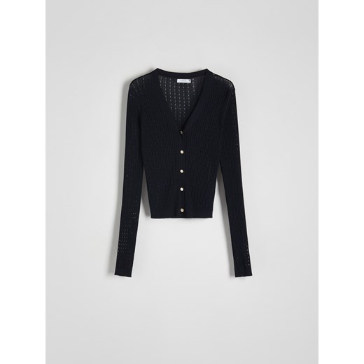 Reserved - Ażurowy sweter - granatowy Reserved M promocyjna cena Reserved