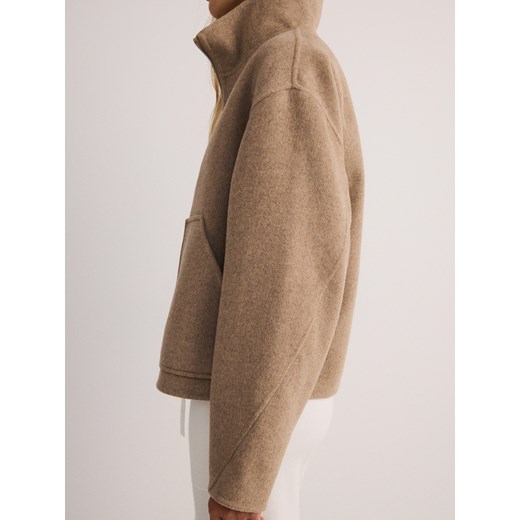 Reserved - Filcowa kurtka z wełną - beżowy Reserved M Reserved