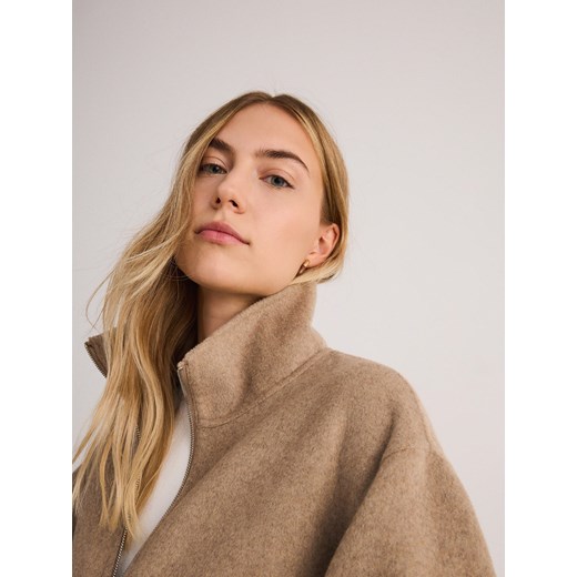 Reserved - Filcowa kurtka z wełną - beżowy Reserved L Reserved