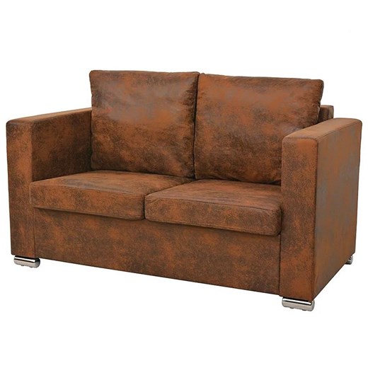 Przytulna brązowa sofa dwuosobowa - Pelagio 2Q ze sklepu Edinos.pl w kategorii Sofy i kanapy - zdjęcie 175259628