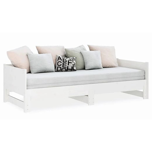 Białe łóżko rozsuwane sosnowe 2x(80x200) cm - Eluwin 3X ze sklepu Edinos.pl w kategorii Łóżka i materace - zdjęcie 175259666