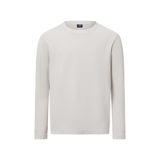 Joop Jeans Męska koszulka z długim rękawem - Darian Mężczyźni Bawełna szary jednolity ze sklepu vangraaf w kategorii T-shirty męskie - zdjęcie 175273798