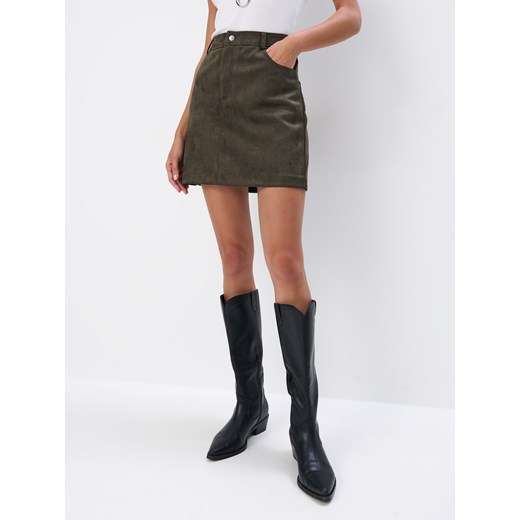 Mohito - Zielona spódnica mini - khaki Mohito 38 Mohito